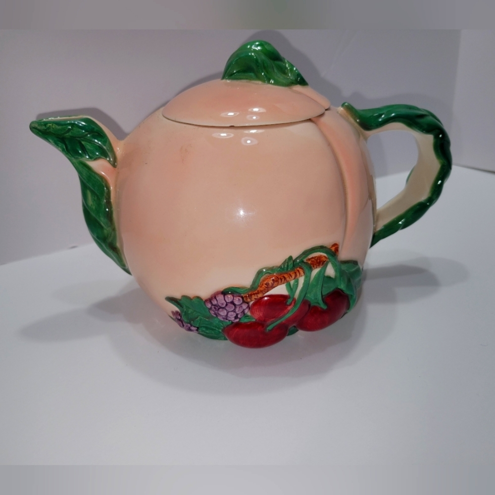 Handpainted Peach Teapot